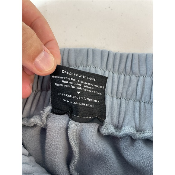 Women's POPFLEX Cloud Sweatpants size M Thick Terry Gym Jogger Soft blue gray - Picture 5 of 9